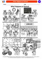 Social Studies - Kindergarten - Worksheet: What Happens at School