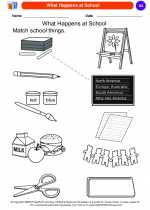 Social Studies - Kindergarten - Worksheet: What Happens at School