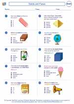 Mathematics - Third Grade - Worksheet: Solids and Faces