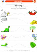 English Language Arts - Kindergarten - Worksheet: Trace the path