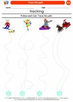 English Language Arts - Kindergarten - Worksheet: Trace the path