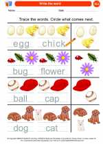 English Language Arts - Kindergarten - Worksheet: Write the word