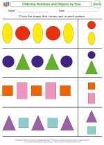 Mathematics - Kindergarten - Worksheet: Ordering Numbers and Objects by Size