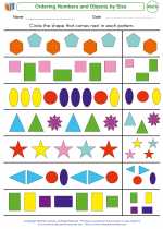 Mathematics - Kindergarten - Worksheet: Ordering Numbers and Objects by Size