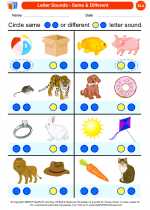 English Language Arts - Kindergarten - Worksheet: Letter Sounds - Same & Different