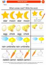 English Language Arts - Kindergarten - Worksheet: Write the word