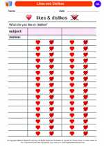 Social Studies - Kindergarten - Worksheet: Likes and Dislikes