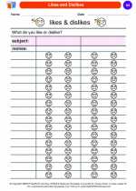 Social Studies - Kindergarten - Worksheet: Likes and Dislikes