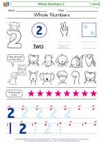 Mathematics - Kindergarten - Worksheet: Whole Numbers 2