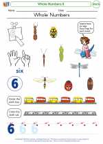 Mathematics - Kindergarten - Worksheet: Whole Numbers 6