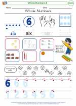 Mathematics - Kindergarten - Worksheet: Whole Numbers 6
