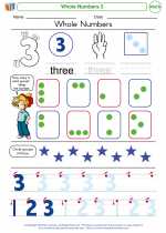 Mathematics - Kindergarten - Worksheet: Whole Numbers 3