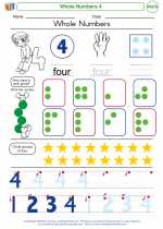 Mathematics - Kindergarten - Worksheet: Whole Numbers 4