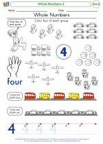 Mathematics - Kindergarten - Worksheet: Whole Numbers 4