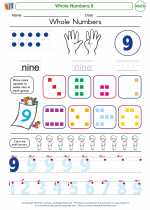 Mathematics - Kindergarten - Worksheet: Whole Numbers 9