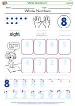 Mathematics - Kindergarten - Worksheet: Whole Numbers 8