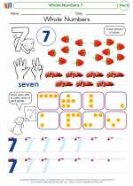 Mathematics - Kindergarten - Worksheet: Whole Numbers 7