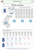 Mathematics - Kindergarten - Worksheet: Whole Numbers 8