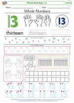 Mathematics - Kindergarten - Worksheet: Whole Numbers 13