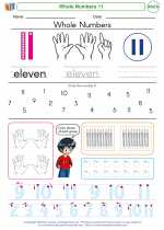 Mathematics - Kindergarten - Worksheet: Whole Numbers 11