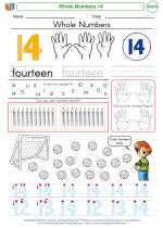 Mathematics - Kindergarten - Worksheet: Whole Numbers 14