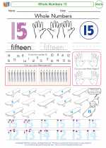 Mathematics - Kindergarten - Worksheet: Whole Numbers 15