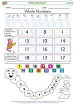 Mathematics - Kindergarten - Worksheet: Whole Numbers