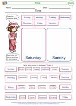 Mathematics - First Grade - Worksheet: Time