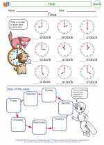Mathematics - Kindergarten - Worksheet: Time
