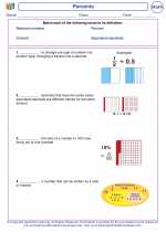 Mathematics - Fifth Grade - Vocabulary: Percents