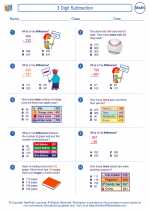 Mathematics - Third Grade - Worksheet: 3 Digit Subtraction