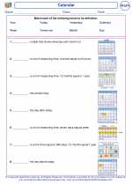 Mathematics - Second Grade - Vocabulary: Calendar