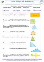 Mathematics - Sixth Grade - Vocabulary: Area of Triangles and Quadrilaterals