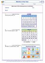 Mathematics - First Grade - Vocabulary: Months of the Year