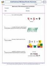 Mathematics - Fifth Grade - Vocabulary: Add/Subtract/Multiply/Divide Decimals