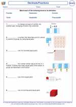 Mathematics - Fourth Grade - Vocabulary: Decimals/Fractions