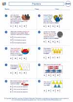 Mathematics - Third Grade - Worksheet: Fractions
