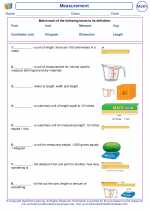 Mathematics - First Grade - Vocabulary: Measurement