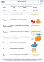 Mathematics - First Grade - Vocabulary: Measurement