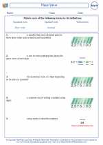 place value 4th grade math worksheets and study guides