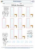 Mathematics - Kindergarten - Worksheet: Whole Numbers