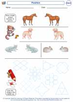 Mathematics - First Grade - Worksheet: Position