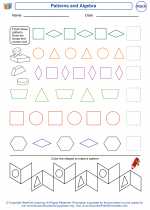 Mathematics - First Grade - Worksheet: Patterns and Algebra