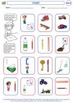 Measuring Length Mathematics Worksheets and Study Guides Kindergarten