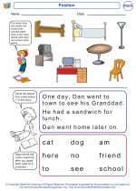 Mathematics - Kindergarten - Worksheet: Position