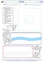 Mathematics - Kindergarten - Worksheet: Position