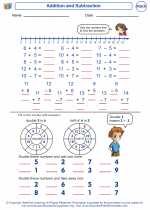 Mathematics - First Grade - Worksheet: Addition and Subtraction