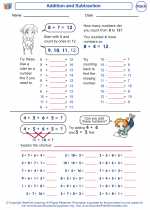 Mathematics - First Grade - Worksheet: Addition and Subtraction