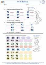 Mathematics - Kindergarten - Worksheet: Whole Numbers
