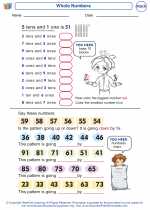 Mathematics - Kindergarten - Worksheet: Whole Numbers